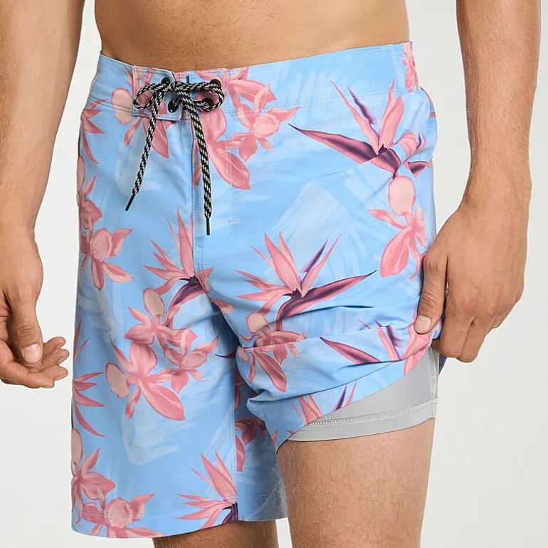 Hurley Mens Drawstring Waist 9 1/2" Ombre Swim Trunks