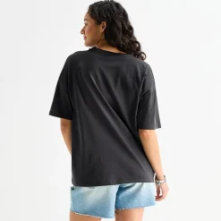 Hurley Womens Juniors Crew Neck Short Sleeve Oversized Graphic T-Shirt
