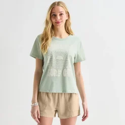 Hurley Womens Juniors Crew Neck Short Sleeve Regular Fit Graphic T-Shirt