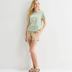Hurley Womens Juniors Crew Neck Short Sleeve Regular Fit Graphic T-Shirt