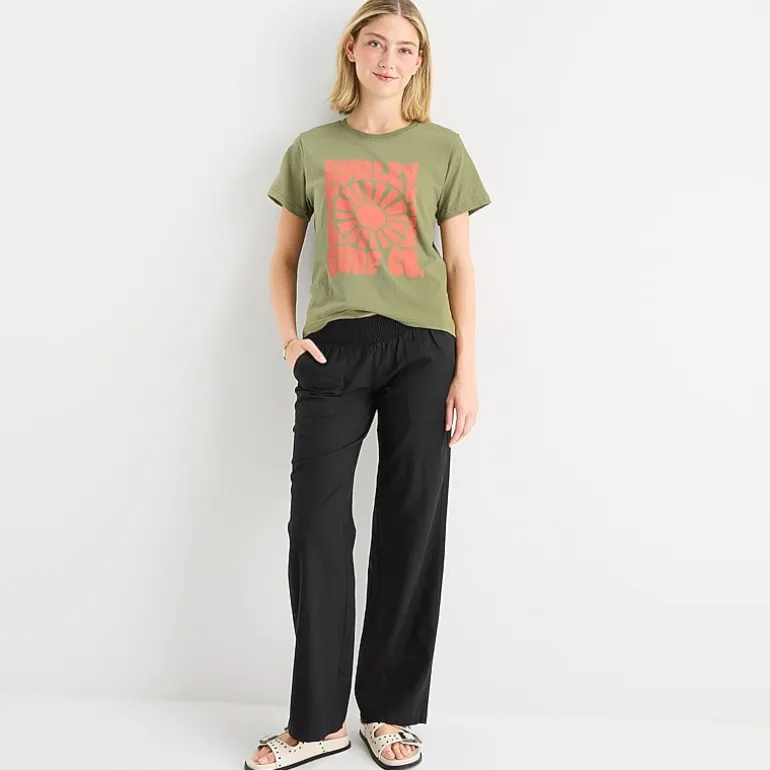 Hurley Womens Juniors Straight Low Rise Pull-On Pant