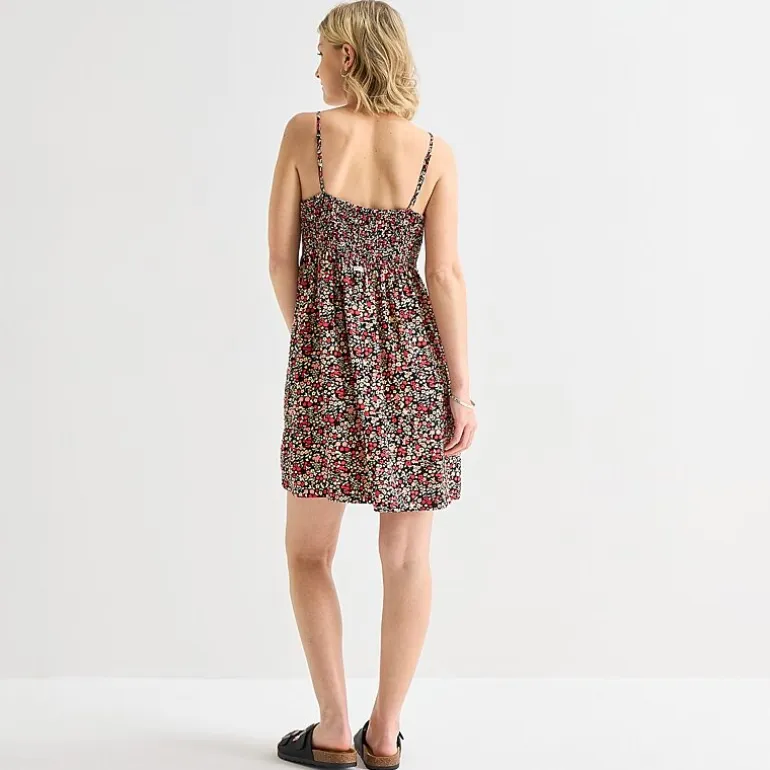 Hurley Womens Juniors Straight Neck Sleeveless Sundress