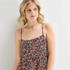 Hurley Womens Juniors Straight Neck Sleeveless Sundress