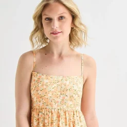 Hurley Womens Juniors Straight Neck Sleeveless Sundress