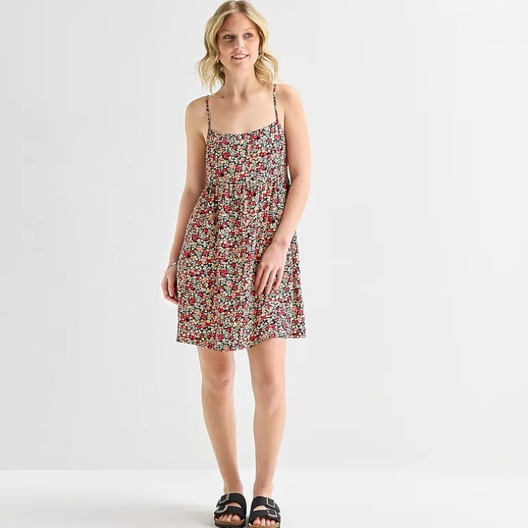 Hurley Womens Juniors Straight Neck Sleeveless Sundress