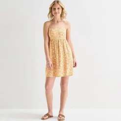 Hurley Womens Juniors Straight Neck Sleeveless Sundress