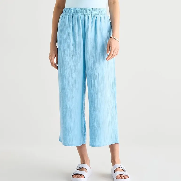 Hurley Womens Juniors Wide Leg Mid Rise Pull-On Pant