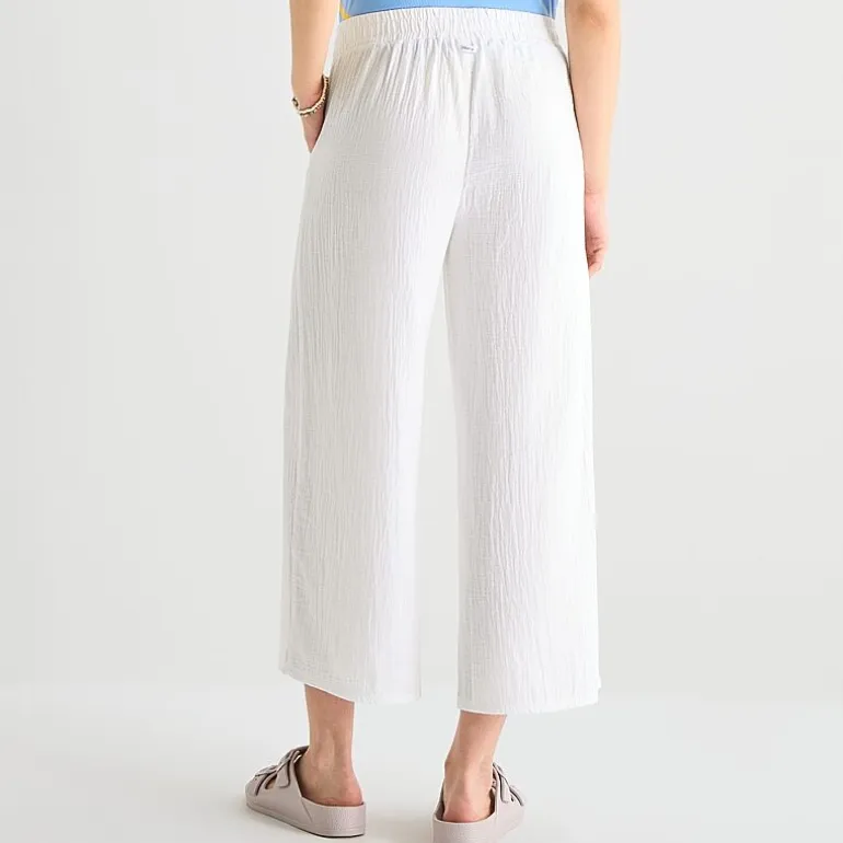 Hurley Womens Juniors Wide Leg Mid Rise Pull-On Pant