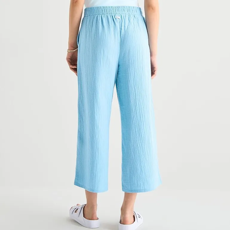 Hurley Womens Juniors Wide Leg Mid Rise Pull-On Pant
