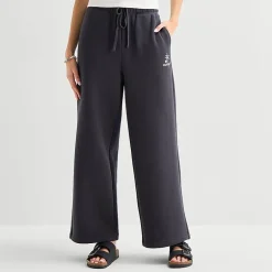 Hurley Womens Juniors Wide Leg Mid Rise Fleece Sweatpant