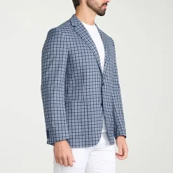 IBIZA AZURE Mens Plaid Slim Fit Sport Coat