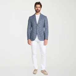 IBIZA AZURE Mens Plaid Slim Fit Sport Coat