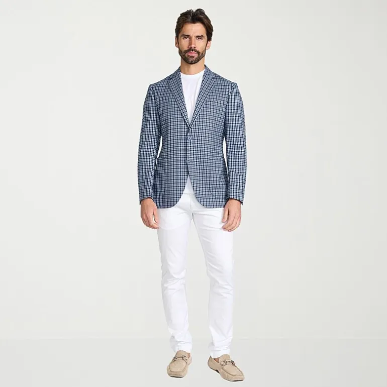 IBIZA AZURE Mens Plaid Slim Fit Sport Coat