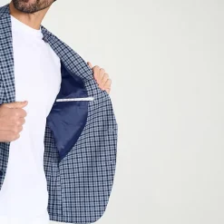 IBIZA AZURE Mens Plaid Slim Fit Sport Coat
