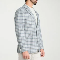 IBIZA AZURE Mens Windowpane Modern Fit Sport Coat