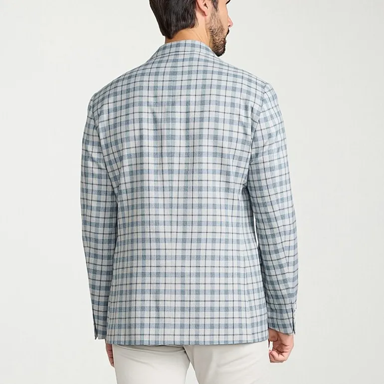 IBIZA AZURE Mens Windowpane Modern Fit Sport Coat