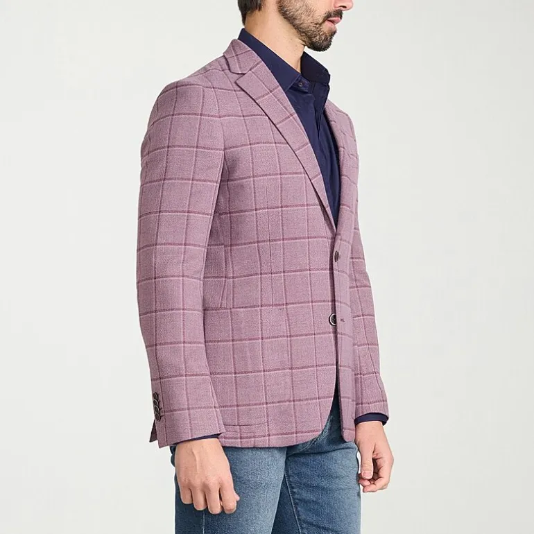 IBIZA AZURE Mens Windowpane Slim Fit Sport Coat