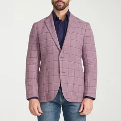 IBIZA AZURE Mens Windowpane Slim Fit Sport Coat