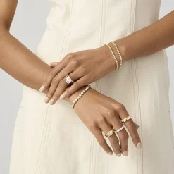 (I1/H-I) Womens 3 CT. T.W. Lab Grown White Diamond 10K Gold 7.25 Inch Tennis Bracelet
