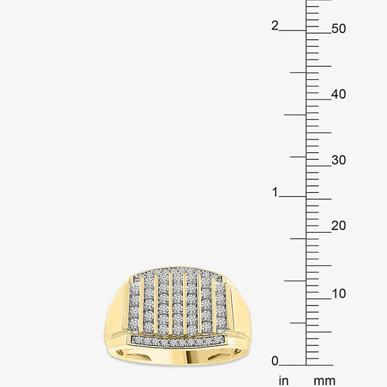(I / I2-I3) Mens 1/2 CT. Natural White Diamond 10K Gold Fashion Ring