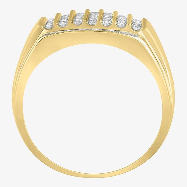 (I / I2-I3) Mens 1/2 CT. Natural White Diamond 10K Gold Fashion Ring