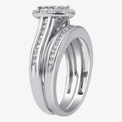 (I, I2) Womens 1/5 CT. Lab Grown White Diamond 14K Gold Over Silver Sterling Silver Bridal Set