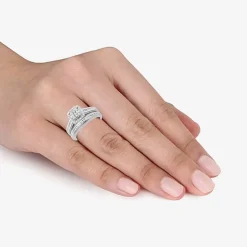 (I, I2) Womens 1/5 CT. Lab Grown White Diamond 14K Gold Over Silver Sterling Silver Bridal Set
