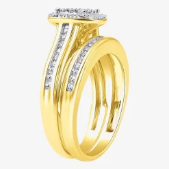 (I, I2) Womens 1/5 CT. Lab Grown White Diamond 14K Gold Over Silver Sterling Silver Bridal Set