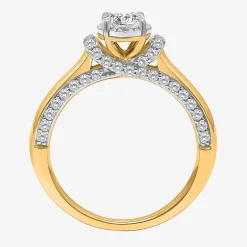(I / I1) Womens 1 CT. T.W. Lab Grown White Diamond 10K Gold Round Solitaire Engagement Ring