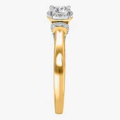 (I / I1) Womens 1 CT. T.W. Lab Grown White Diamond 10K Gold Round Solitaire Engagement Ring