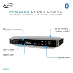 iLive IKBC384S Bluetooth Under-Cabinet Music System