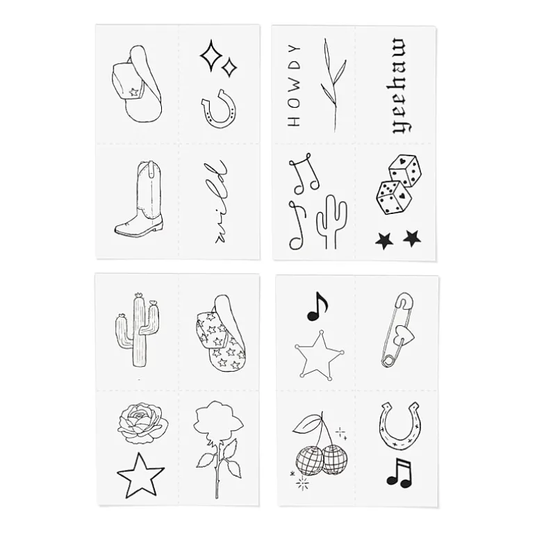 Inked By Dani Disco Cowgirl Temporary Tattoo Pack