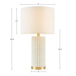 INK+IVY Grace Textured Dot Glass Table Lamp