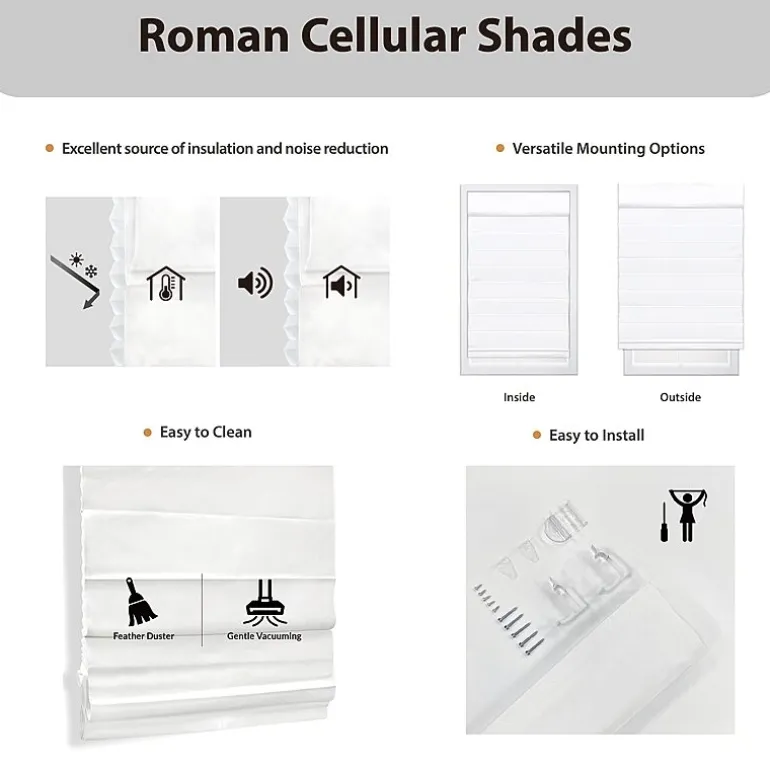 Insulating Energy Saving Cordless Blackout Roman Shade