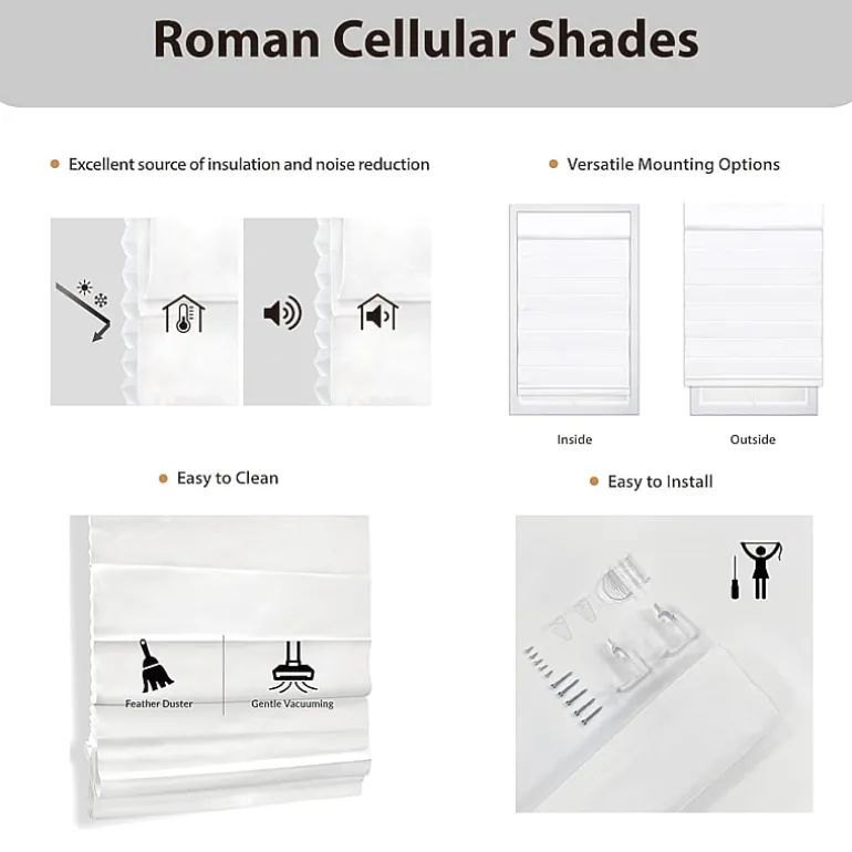 Insulating Energy Saving Cordless Blackout Roman Shade