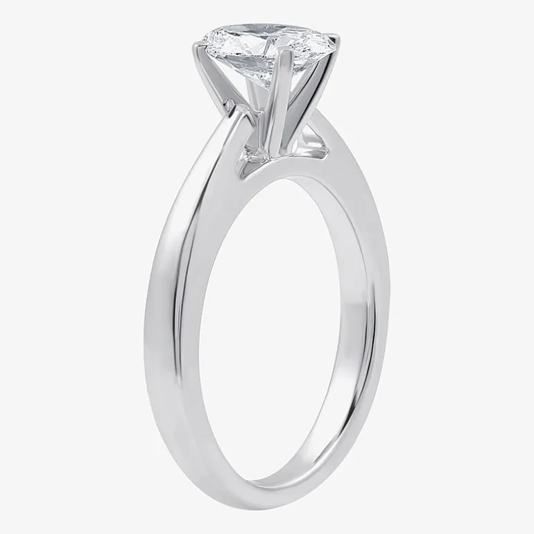 I Said Yes (G / Si1-Si2) Womens 1 1/4 CT. T.W. Lab Grown White Diamond Sterling Silver Oval Side Stone Solitaire Bridal Set