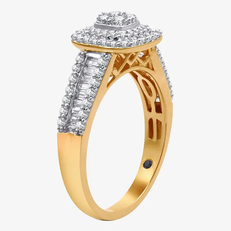 I Said Yes (H-I / I1) 1 CT.T.W. Lab-Grown Diamond Cushion Side Stone Halo Bridal Set in Sterling Silver