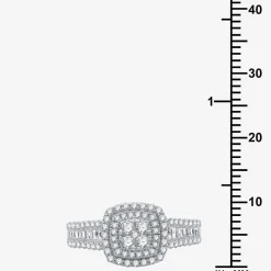 I Said Yes (H-I / I1) 1 CT.T.W. Lab-Grown Diamond Cushion Side Stone Halo Bridal Set in Sterling Silver