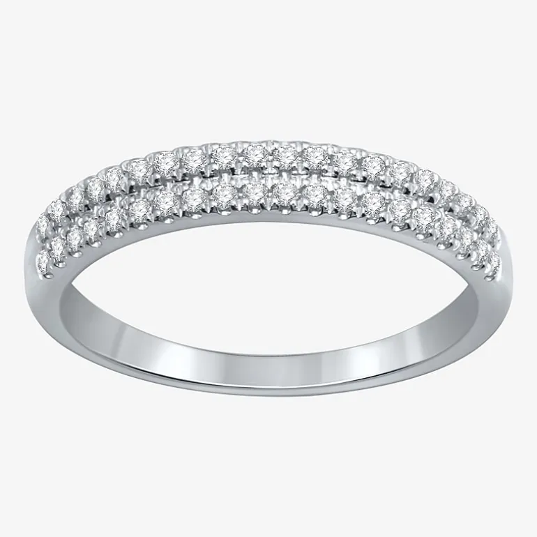 I Said Yes (H-I / I1) 1/4 CT. T.W. Lab Grown White Diamond Sterling Silver or 14K Gold Over Silver Anniversary Wedding Band