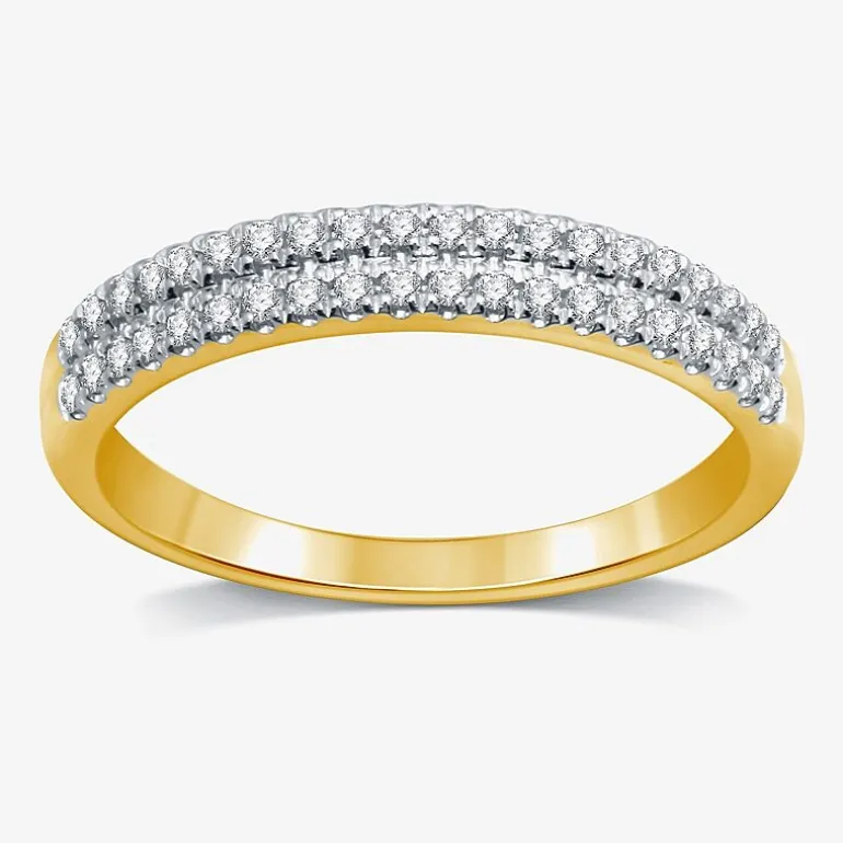 I Said Yes (H-I / I1) 1/4 CT. T.W. Lab Grown White Diamond Sterling Silver or 14K Gold Over Silver Anniversary Wedding Band