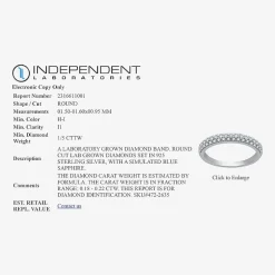 I Said Yes (H-I / I1) Womens 1/5 CT. Lab Grown White Diamond Sterling Silver Anniversary Wedding Band