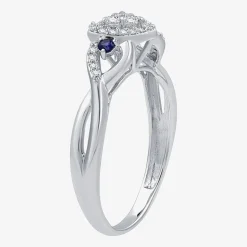I Said Yes (H-I / I1) Womens 1/5 CT. Lab Grown White Diamond Sterling Silver Heart Side Stone Engagement Ring