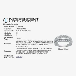 I Said Yes (H-I / I1) Womens 1 CT. T.W. Lab Grown White Diamond Sterling Silver Anniversary Band