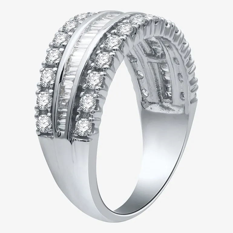 I Said Yes (H-I / I1) Womens 1 CT. T.W. Lab Grown White Diamond Sterling Silver Anniversary Band