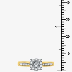 I Said Yes (H-I / I1) Womens 3/8 CT. T.W. Lab Grown White Diamond Sterling Silver Round Side Stone Halo Bridal Set