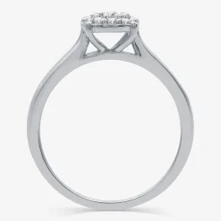 I Said Yes (H-I / I1) Womens 3/8 CT. T.W. Lab Grown White Diamond Sterling Silver Round Side Stone Halo Bridal Set