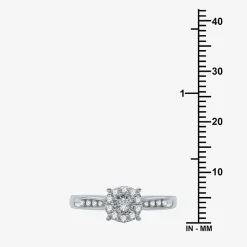 I Said Yes (H-I / I1) Womens 3/8 CT. T.W. Lab Grown White Diamond Sterling Silver Round Side Stone Halo Bridal Set