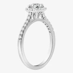 I Said Yes (H-I / I1) Womens 1 CT. T.W. Lab Grown White Diamond Sterling Silver Cushion Side Stone Halo Bridal Set