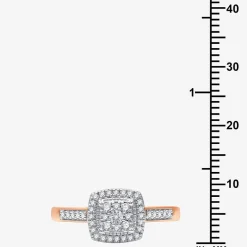I Said Yes (H-I / I1) Womens 1/4 CT. T.W. Lab Grown White Diamond Sterling Silver Side Stone Halo Engagement Ring