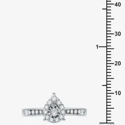 I Said Yes (H-I / I1) Womens 3/8 CT. T.W. Lab Grown White Diamond Sterling Silver Pear Side Stone Halo Bridal Set
